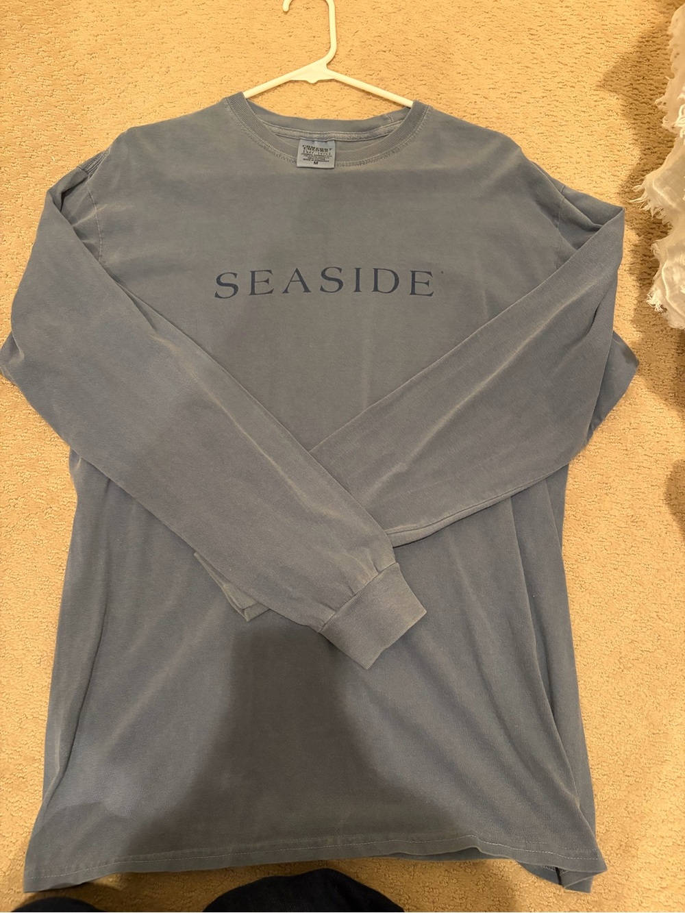 SEASIDE Long-Sleeve Crewneck Tee Shirt - Slate Blue
